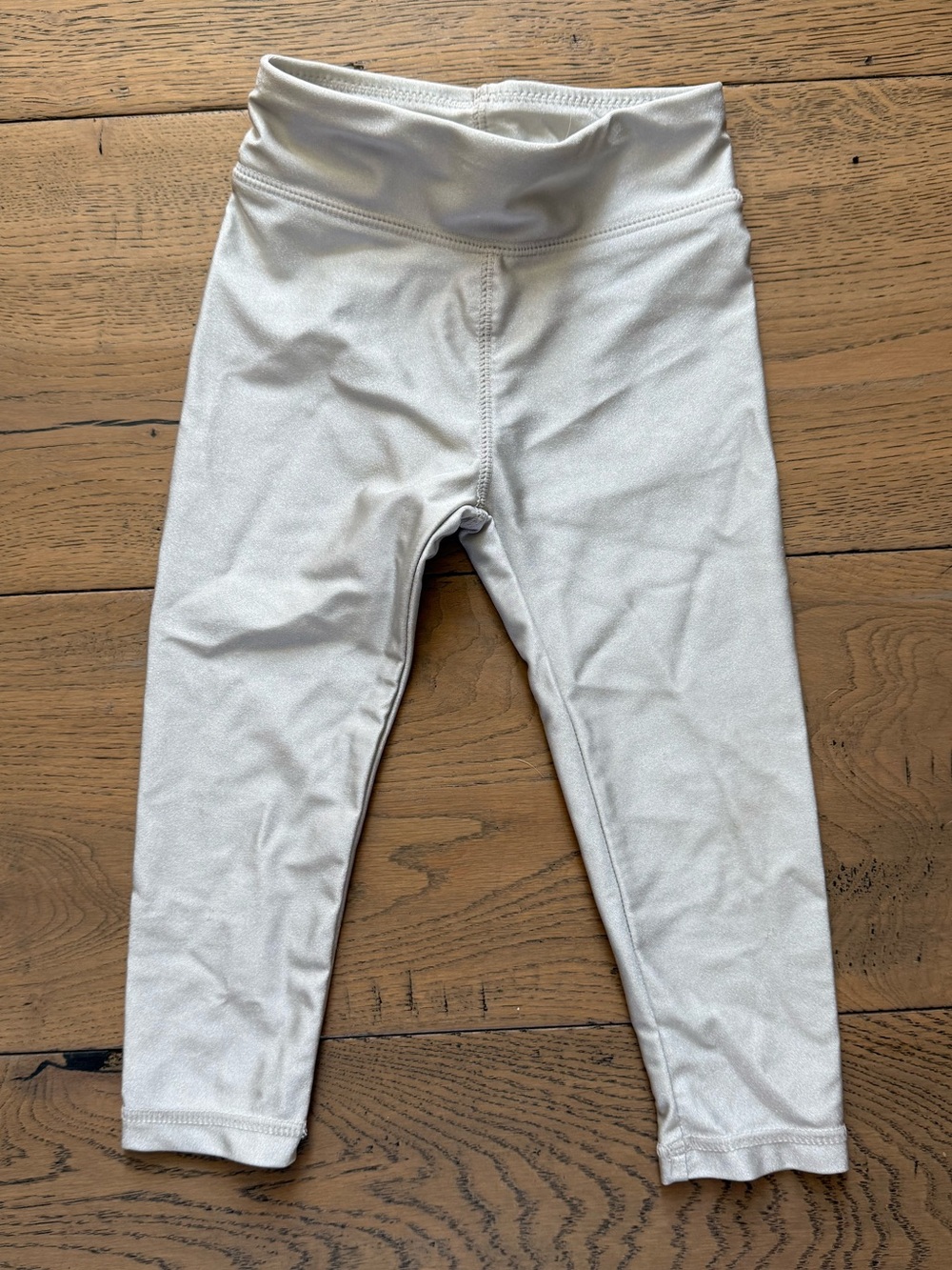 Tea Collection Silver Shiny Stretch Leggings Toddler Size 2